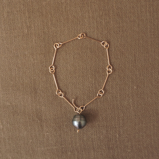 Constellation Chain Bracelet + Tahitian Pearl