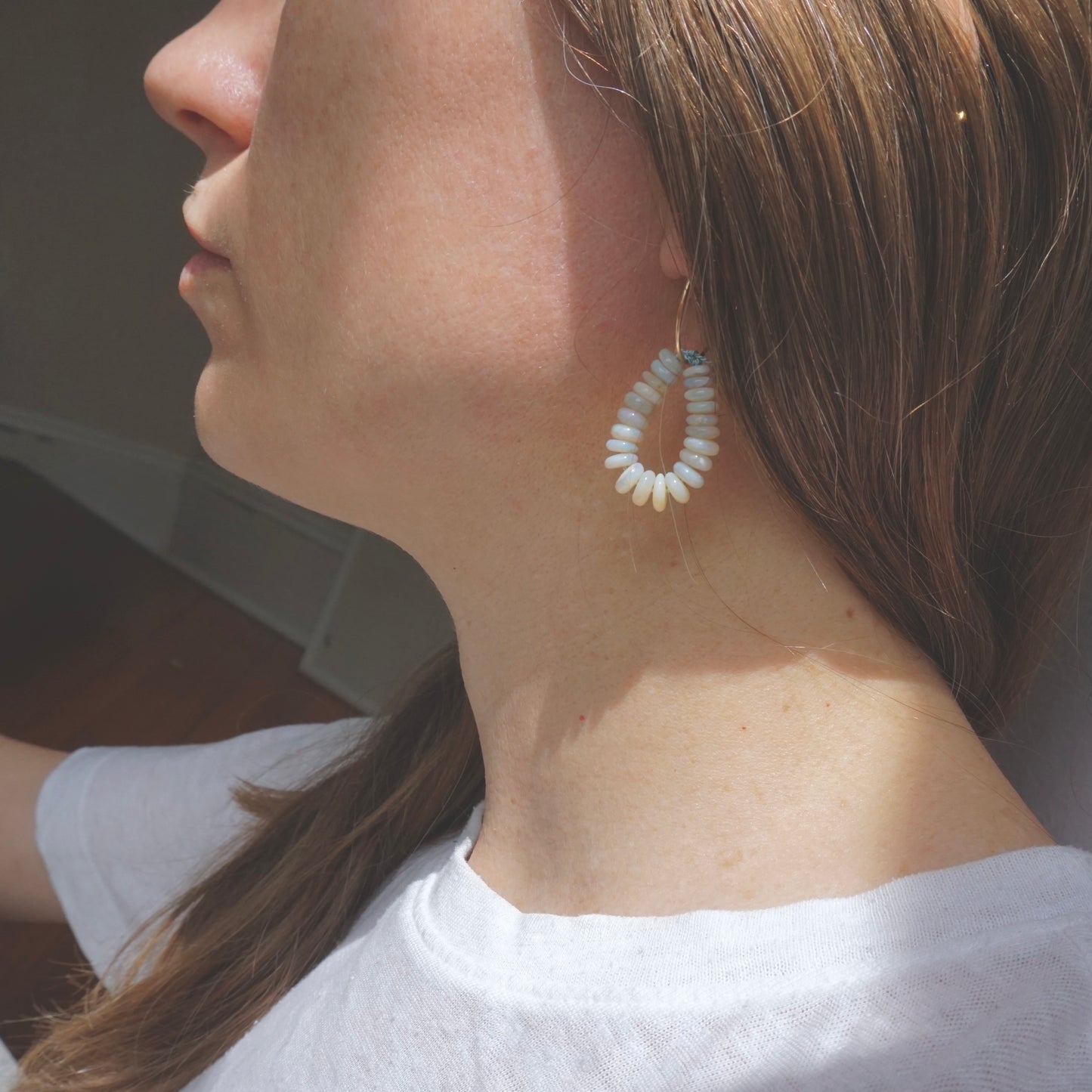 Gathered Opal Hoops