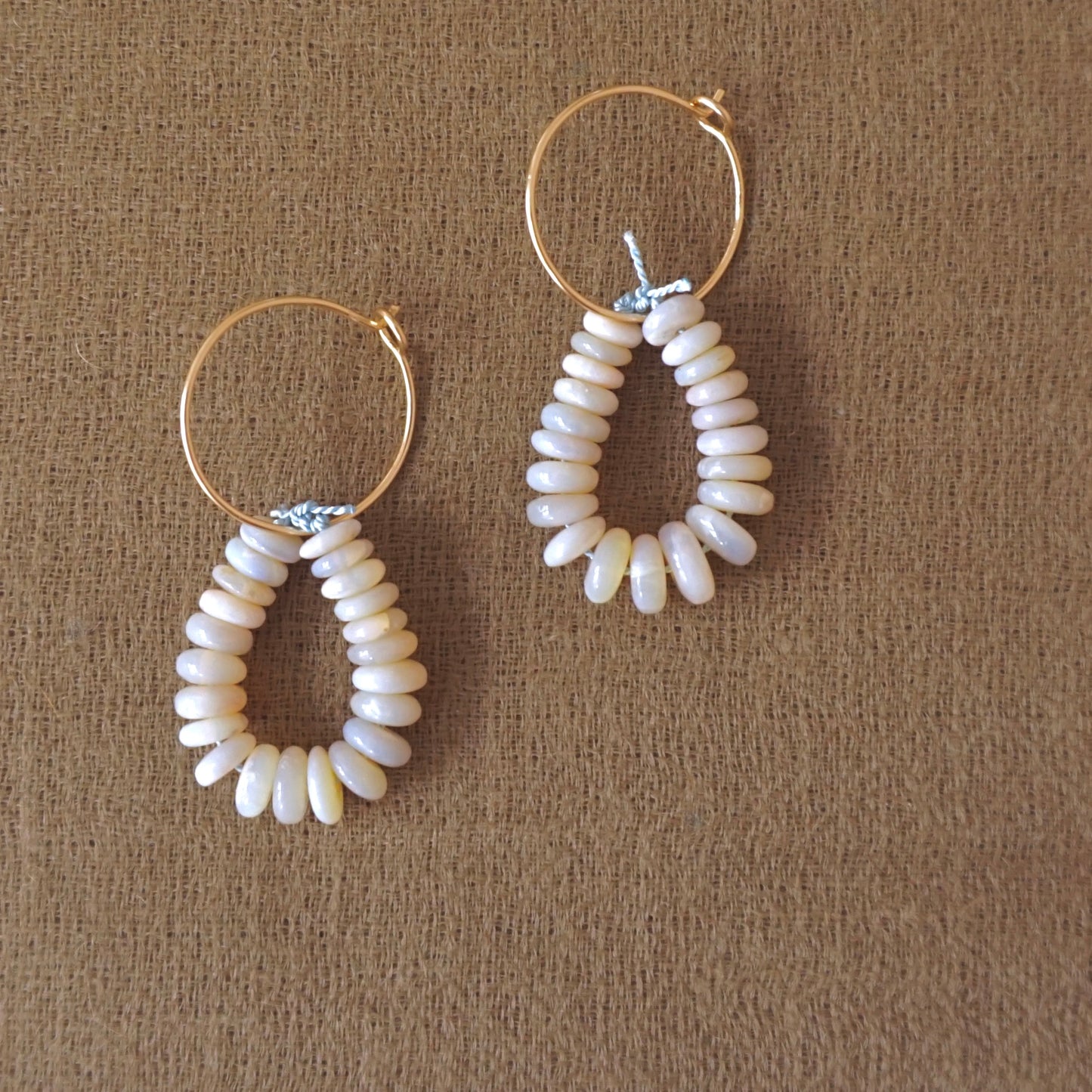 Gathered Opal Hoops
