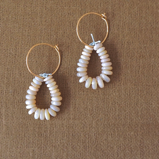 Gathered Opal Hoops